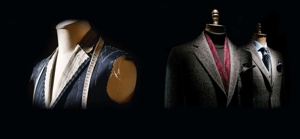 Mannequins avec costumes sur-mesure élégants