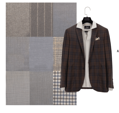 Sélection de tissus premium pour vestes homme sur mesure : laine, lin et coton