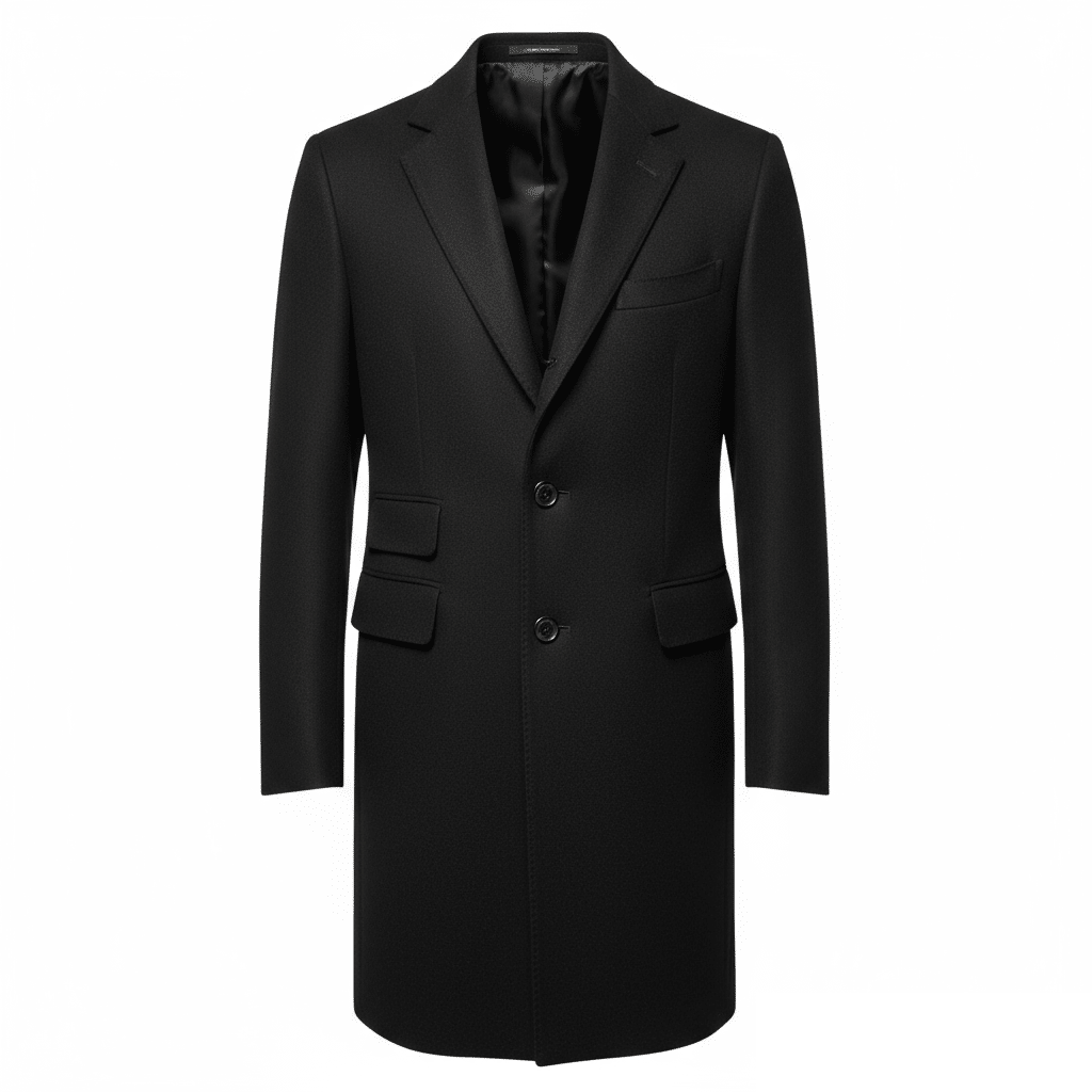 Manteau homme semi-entoilé noir sur mesure