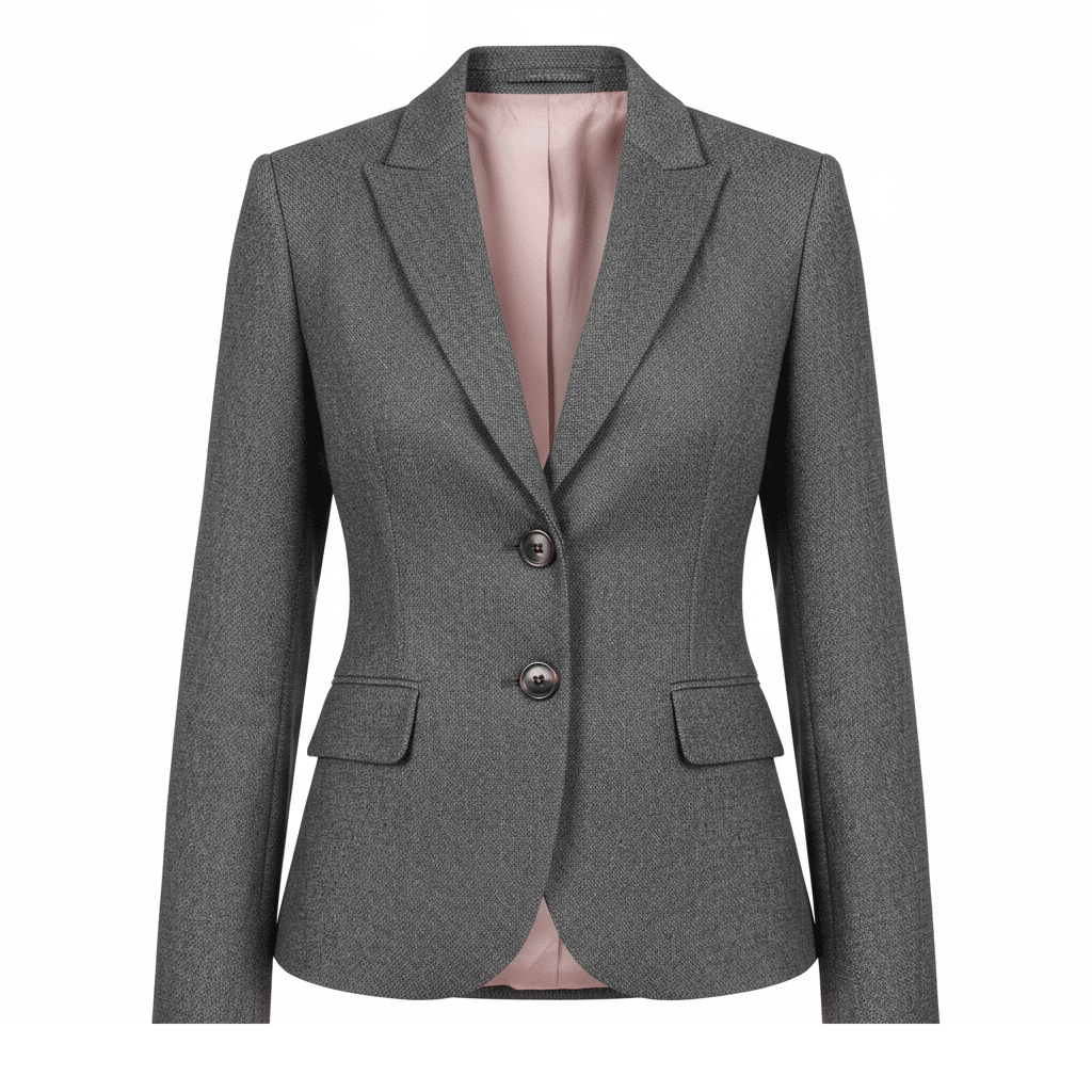 Veste blazer semi-entoilée femme sur mesure en tissu gris