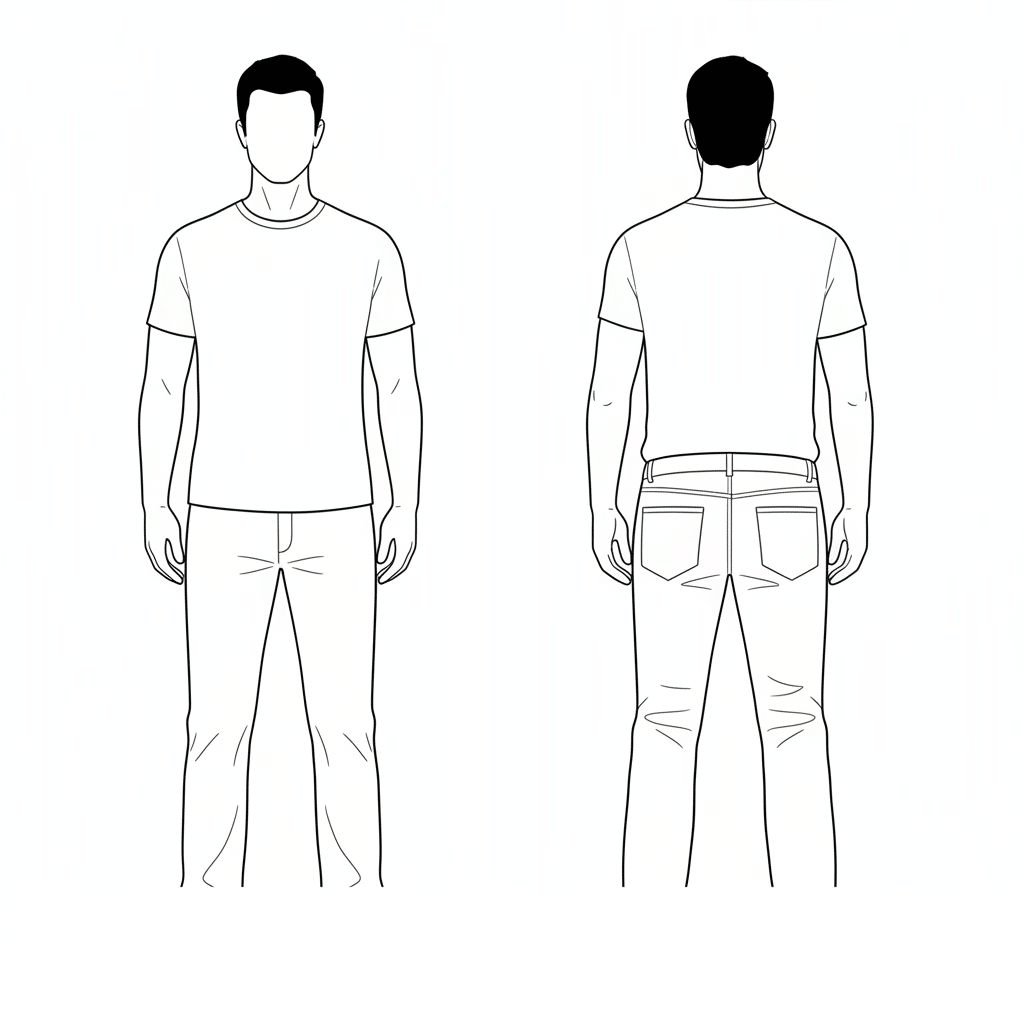homme mesure face et dos